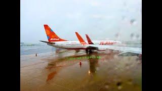 비 내린 아침 제주 공항 착륙.(Landing at Jeju International Airport on a rainy morning).