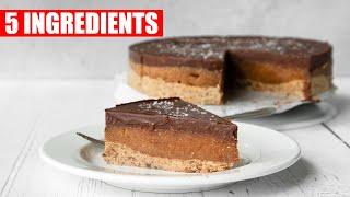 5 INGREDIENT CHOCOLATE SALTED CARAMEL TART | THE BEST VEGAN DESSERT