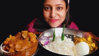 Eating Show - Rice, Boiled Egg, SpicyChicken Kosha|asmr|mukbang |Poulamieatingshow