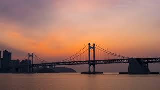 Gwangan Bridge timelapse. Busan, South Korea