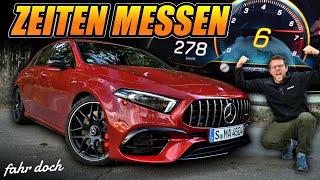 HEFTIG! Mercedes A45s AMG Zeiten messen! 0-100 | 100-200 | Vmax | Fahr doch