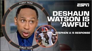  SO AWFUL!  Stephen A. SOUNDS OFF on Deshaun Watson’s ‘AWFUL’ play!  | First Take