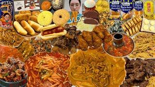 SUB)먹방VLOG)마라로제엽떡+엽봉+콘마요 엄마표물회 소갈비찜 올드페리도넛 매운생갈비찜 초코초꾸떡 똠얌꿍 푸팟퐁커리 맵탱 버터연유범벅토스트 여수1박2일여행️ MUKBANG