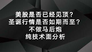 2024 12 17 美股是否已经见顶？圣诞行情是否还会如期而至？不做马后炮，纯技术面分析！