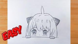 ️ How to Draw Anya from SPY x FAMILY Step by Step with a Pencil EASY ️‍️