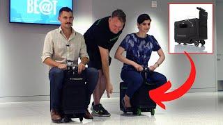 CRAZY!! The World's First Motorized, Rideable Luggage!