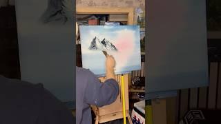 The easiest and fastest way to paint beautiful and realistic mountains! #artist #painting #shorts