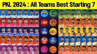 Pro Kabaddi 2024 All Teams Starting 7 | All 12 Teams Best Possible Starting 7 for PKL 2024