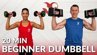 20 Min Beginner Dumbbell Full Body Workout at Home Strength Training