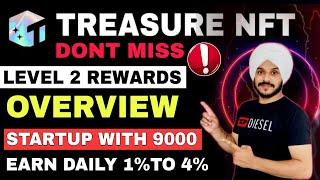 Treasure NFT Daily Upto 4% || Don't Miss Level 2 Rewards || Startup with 9000 Rs. Complete Overview