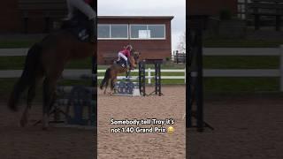 Tell Troy it’s NOT the 1.40m Grand Prix.. #horse #pony #showjumping #horseriding #horselover