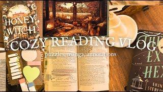 Cozy Reading Vlog️, annotating, cosy hobbies books & puzzles, book haul   