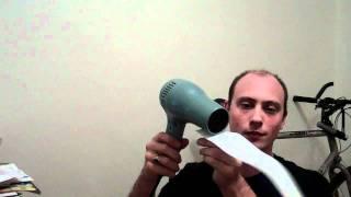 Demonstrating the Bernoulli Effect with a hairdrier and some paper