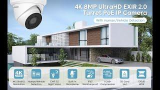 Hikvision 4K Fixed Turret IP Camera Video Demo (OEM DS-2CD1383G0-IA)