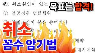 𝟏𝟒. [공인중개사 민법] 취소 문제 "꼼수 암기법"으로 풀기