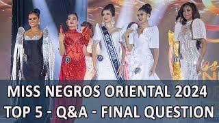 Miss Negros Oriental 2024 - Top 5 Q&A - Final Question