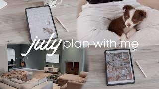 ️️ July Digital Plan with me in Goodnotes | new house, puppy, vision boarding, etc.