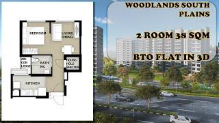 Woodlands South Plains 2 ROOM 38 SQM HDB BTO FLAT/APARTMENT VIRTUAL TOUR