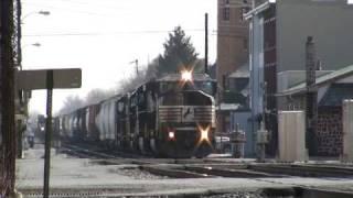 Trains Racing Side-By-Side on the NS Harrisburg Line