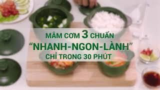 Bộ nồi sứ dưỡng sinh Minh Long gồm 4 nồi nhiều kích thước dùng bếp ga, hồng ngoại, có nắp đậy