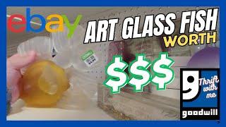 Art Glass Fish Worth $$$ | Goodwill Thrift with Me | EBAY Reseller