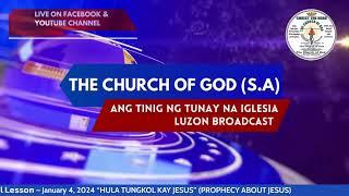 Sabbath School Lesson – January 4, 2024 “HULA TUNGKOL KAY JESUS” (PROPHECY ABOUT JESUS)