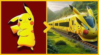 Pikachu as a Train |  All Cartoon Characters 