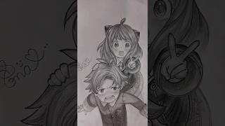 Draw Anya and Damian  sketch #shortsvideo #art #animedrawing #viralvideo