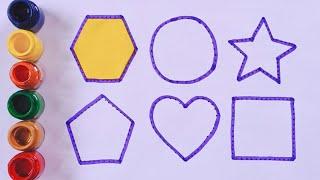 Hexagon Circle Star Pentagon Heart Square | 2d Shapes drawing, 9