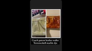 Coach patent leather wallet tortoiseshell marble dye