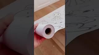 Coloring Paper Roll For Kids, Toddler Drawing Paper Roll Squeaky Clean Sticky Wall Painting Stickers