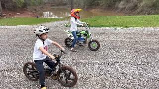 Electric Dirt Bike race! 48 volt Razor SX500 vs STACYC 16e Vs 110cc quad vs Pioneer 1000