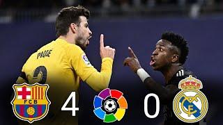 مباراة الكلاسيكو النارية  برشلونة و ريال مدريد 4-0 دوري الإسباني حفيظ الدراجيHD