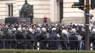 Levski Sofia fans supporting the students and the anti-government protest