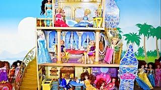 Princess Dollhouse Barbie Belle, Elsa, Cinderella, Rapunzel, Ariel & Snow White Toy Dolls for Kids