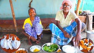 STEAMED POMFRET FISH MASALA RECIPE | how my grandfather & grandmother working in paddy field |