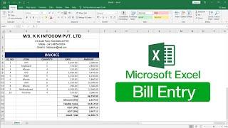 How to Entry Bill in Microsoft Excel | GST Billing in Microsoft Excel