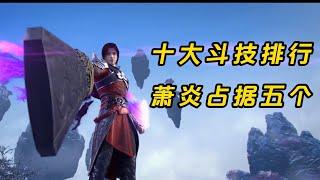 Fighting the Sky: Xiao Yan occupies 5 of the top ten fighting skills