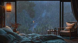 Cozy Bedroom Rainy Night - Listening to the Soft Rain Sounds by the Window at Midnight Ambience