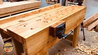 Woodworking Workbench Build (Start to Finish) Using Hand Tools