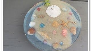 Beachy Seashell and Sand Coaster   Another Coaster Friday DIY