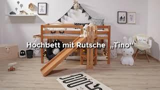 Hochbett mit Rutsche Tino