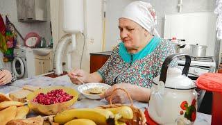 The life of an elderly grandmother in a village far from civilization. Life in Russia in spring.