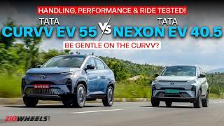 Tata Curvv EV vs Nexon EV  | Handling, Performance & Ride Compared | ZigWheels.com