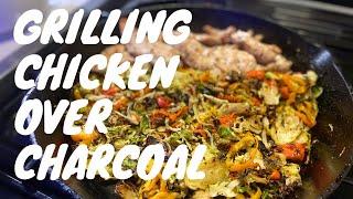 Grilling Chicken Over Charcoal | Campfire Grilling