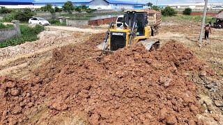 NEW Up.! Mastering Technique.! Dozer SHANTUI DH17c2 Push the ground Fill flooded land And Dump Truck