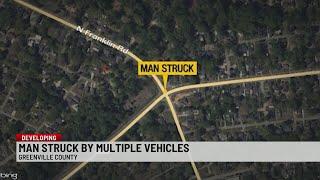 Coroner IDs man struck by 2 vehicles in Greenville Co.