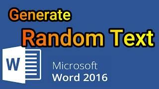 How to generate Random Text in MS-Word?