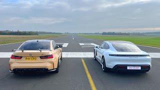 DRAG RACE! TUNED BMW M3 VS PORSCHE TAYCAN TURBO S!