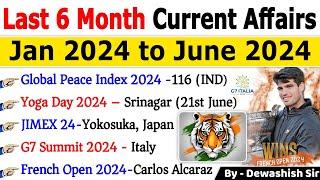 Last 6 Months Current Affairs 2024 | January 2024 To June 2024 | Most Important Current Affairs 2024